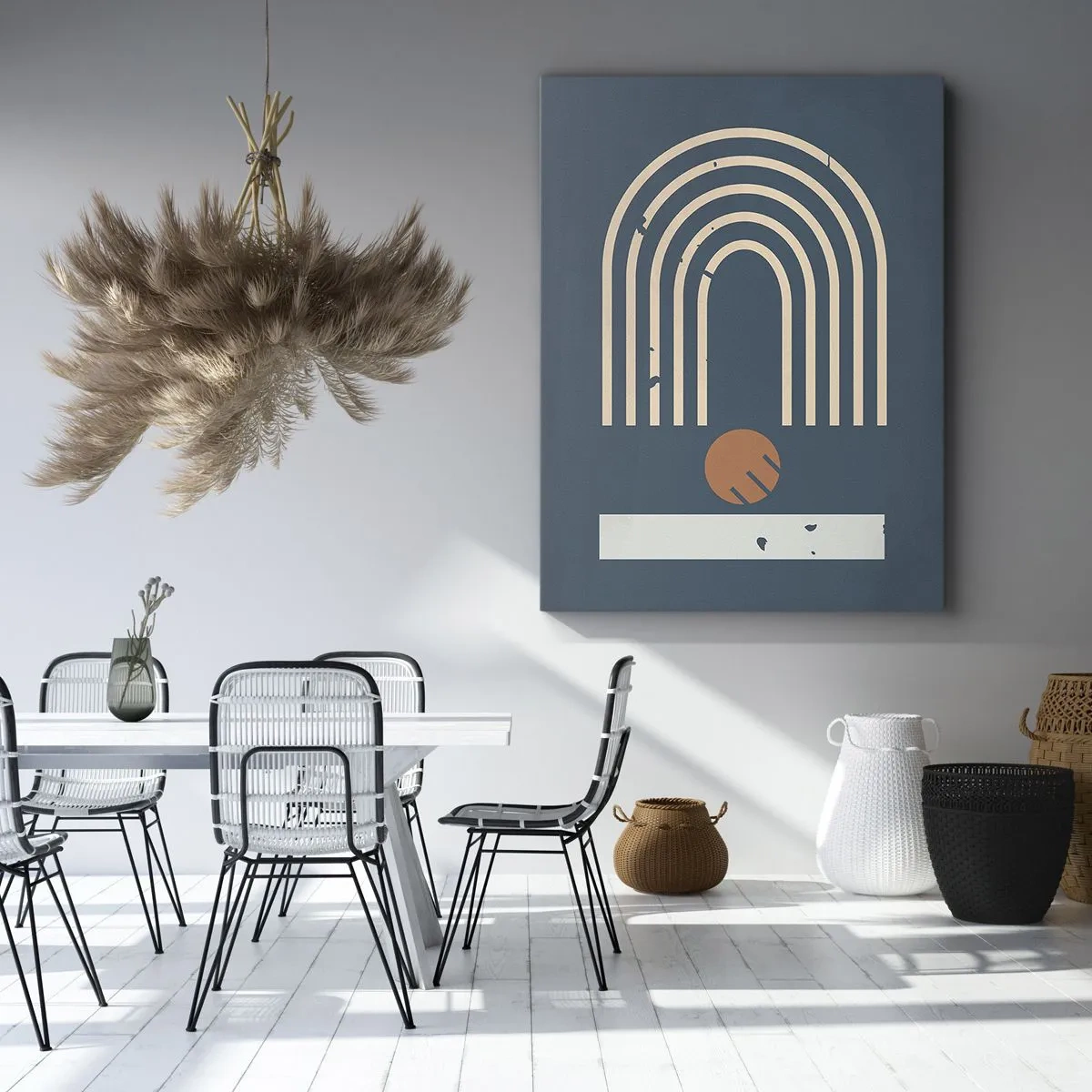 Vászonkép - Geometria sötétkék háttéren - 65x120 cm