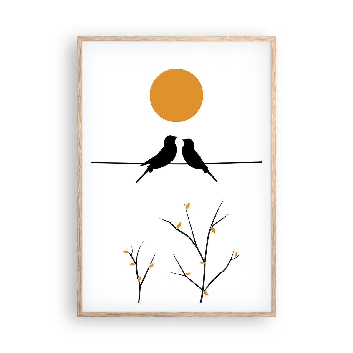 Poszter világos tölgy keretben - Fülemüle este - 70x100 cm