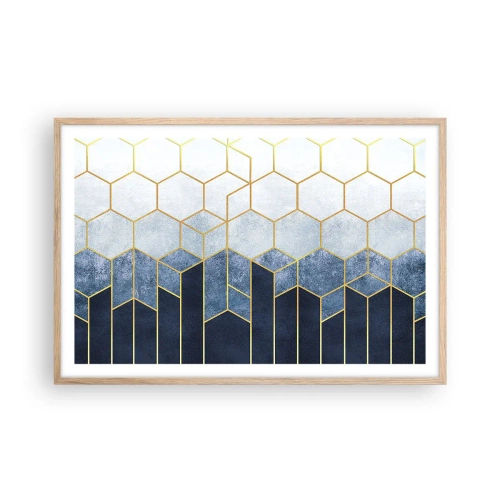 Poszter világos tölgy keretben - Kompozíció szinkópa ritmusban - 91x61 cm