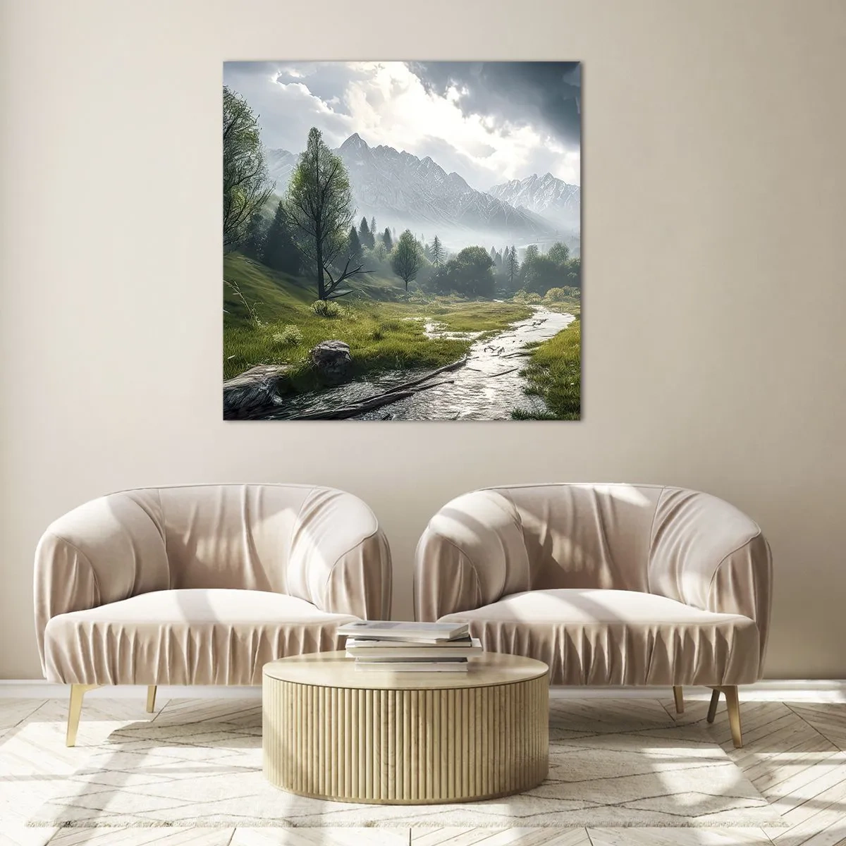 Üveg kép - Oda és vissza - 60x60 cm