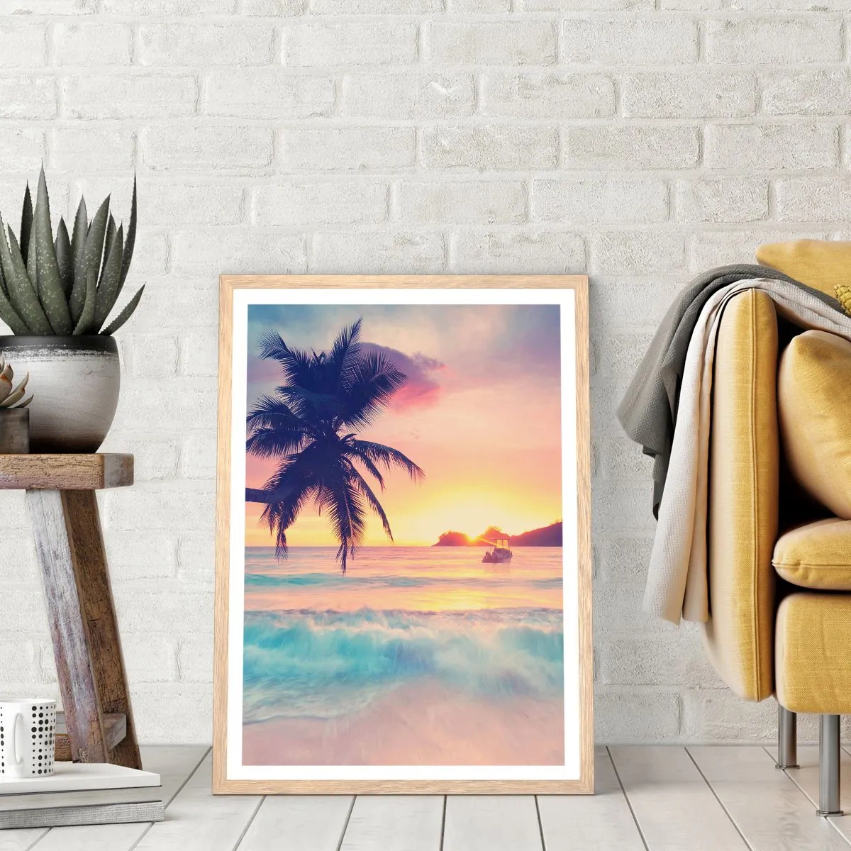 Poszter világos tölgy keretben - Egy este az öbölben - 61x91 cm
