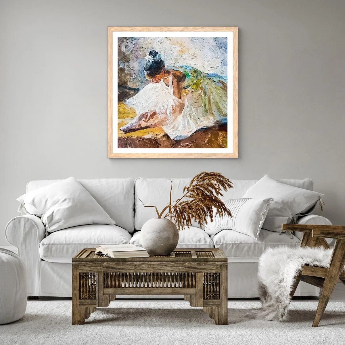 Poszter világos tölgy keretben - Degas festményéből - 60x60 cm