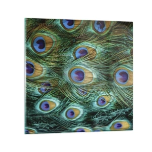 Üveg kép - Pávaszemű pillantás - 30x30 cm