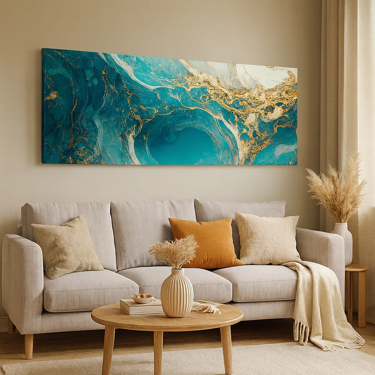 Vászonkép - Kompozíció aranyvénákkal - 30x30 cm