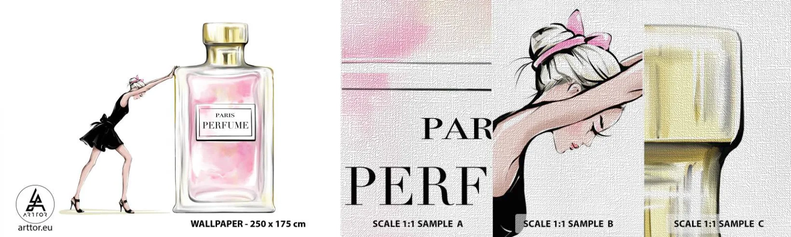 Fotótapéta Minta Premium Canvas - A nőiesség lényege - Nő, Parfüm, Divat - 100x30 cm