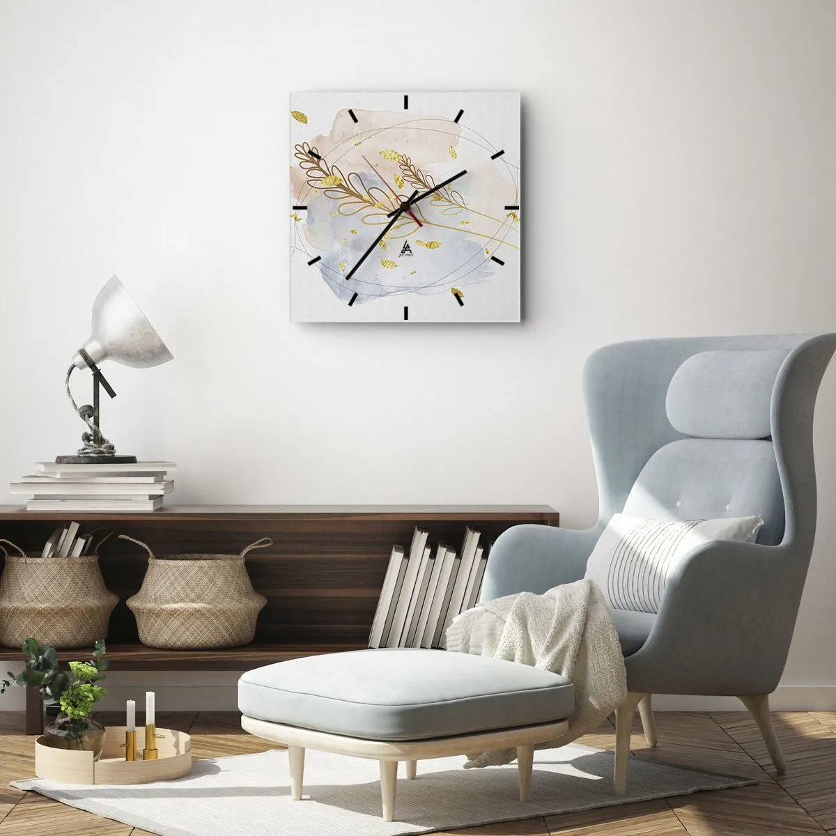 Falióra, Óra - Aranyszínű fuvallat - 30x30 cm