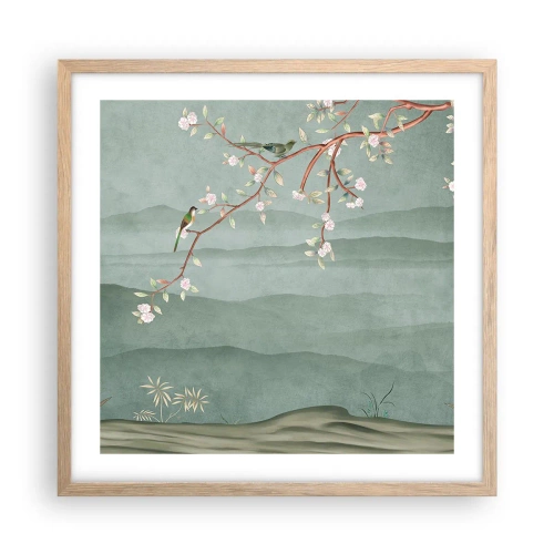 Poszter világos tölgy keretben - Tavasz, ah, te vagy az - 50x50 cm