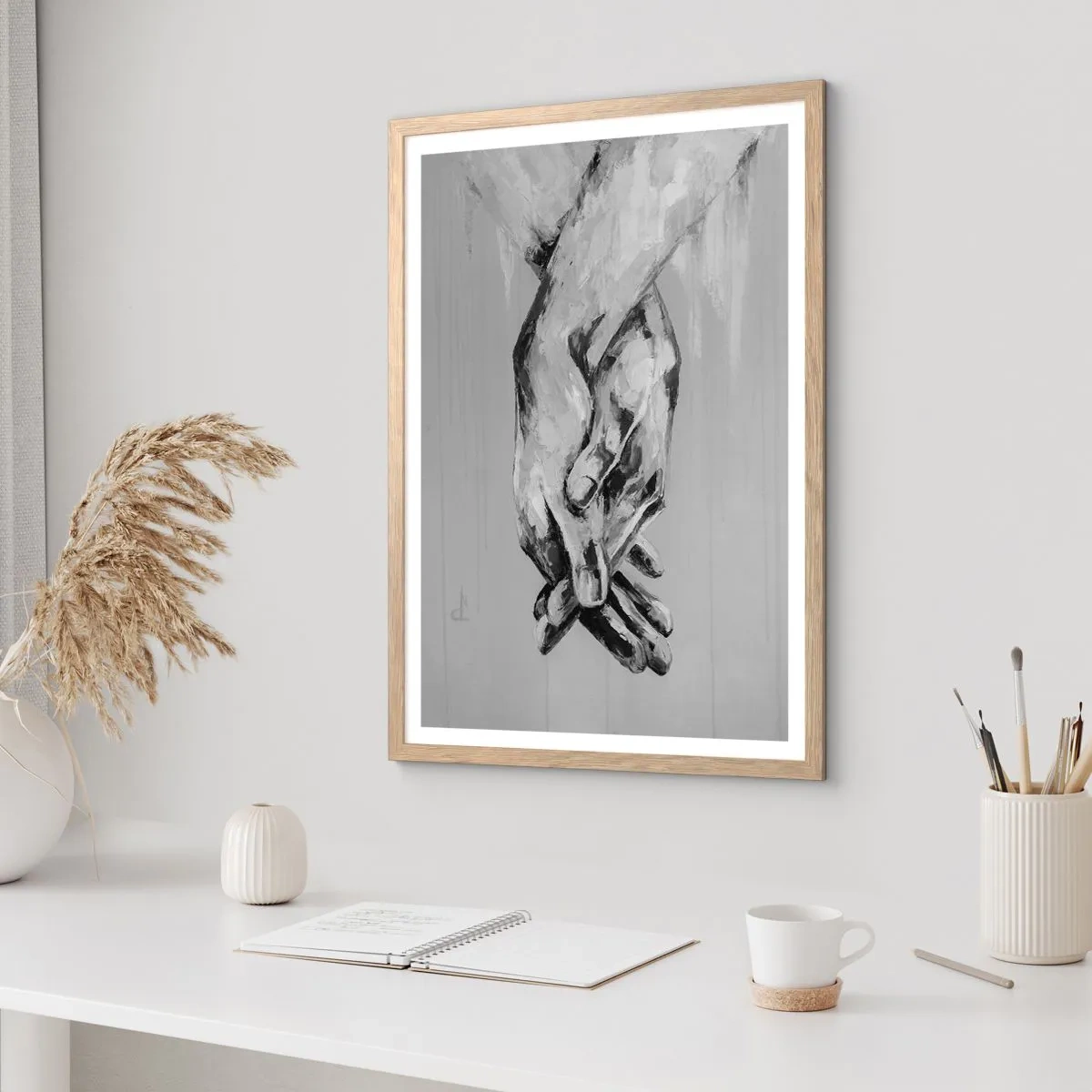 Poszter világos tölgy keretben - Kezdet… - 70x100 cm