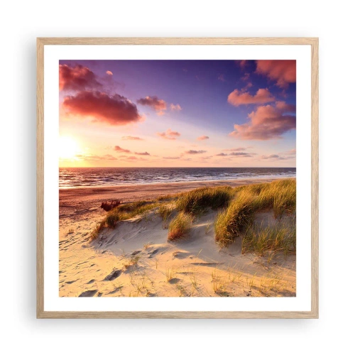 Poszter világos tölgy keretben - Már érződik a nyár a levegőben - 60x60 cm