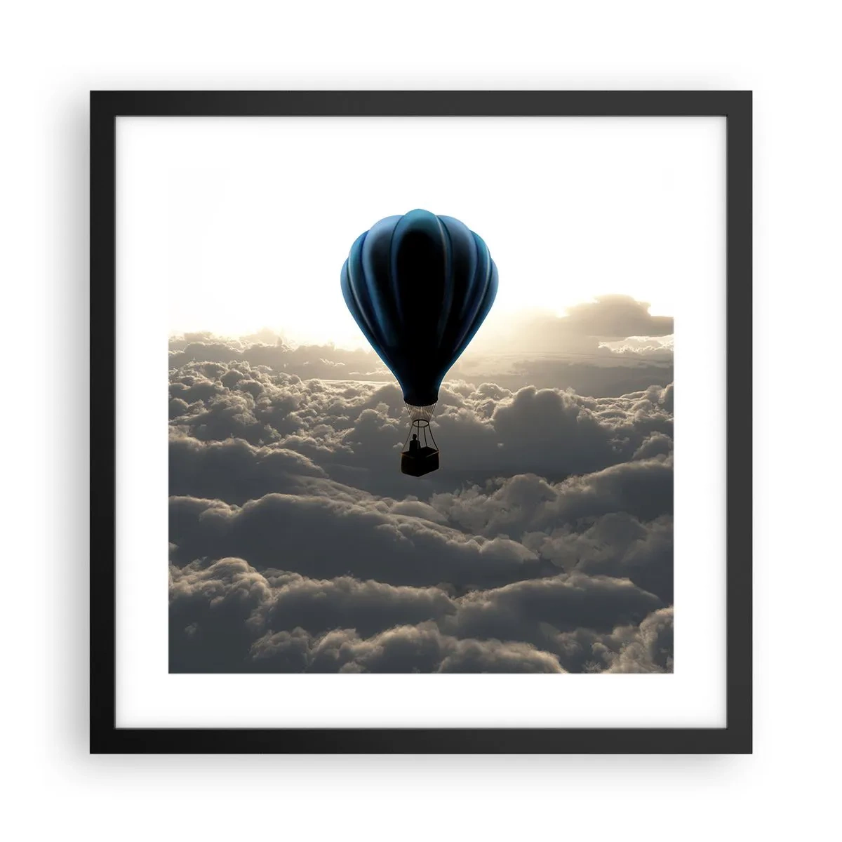 Poszter fehér keretben - Egy vándor a felhők felett - 40x40 cm