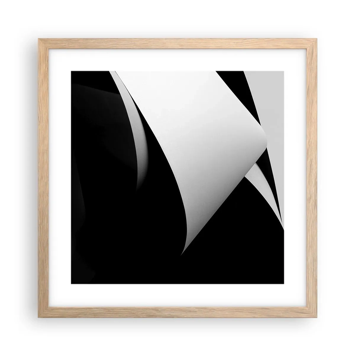 Poszter világos tölgy keretben - Fénysíkok az árnyék mélyéről - 40x40 cm