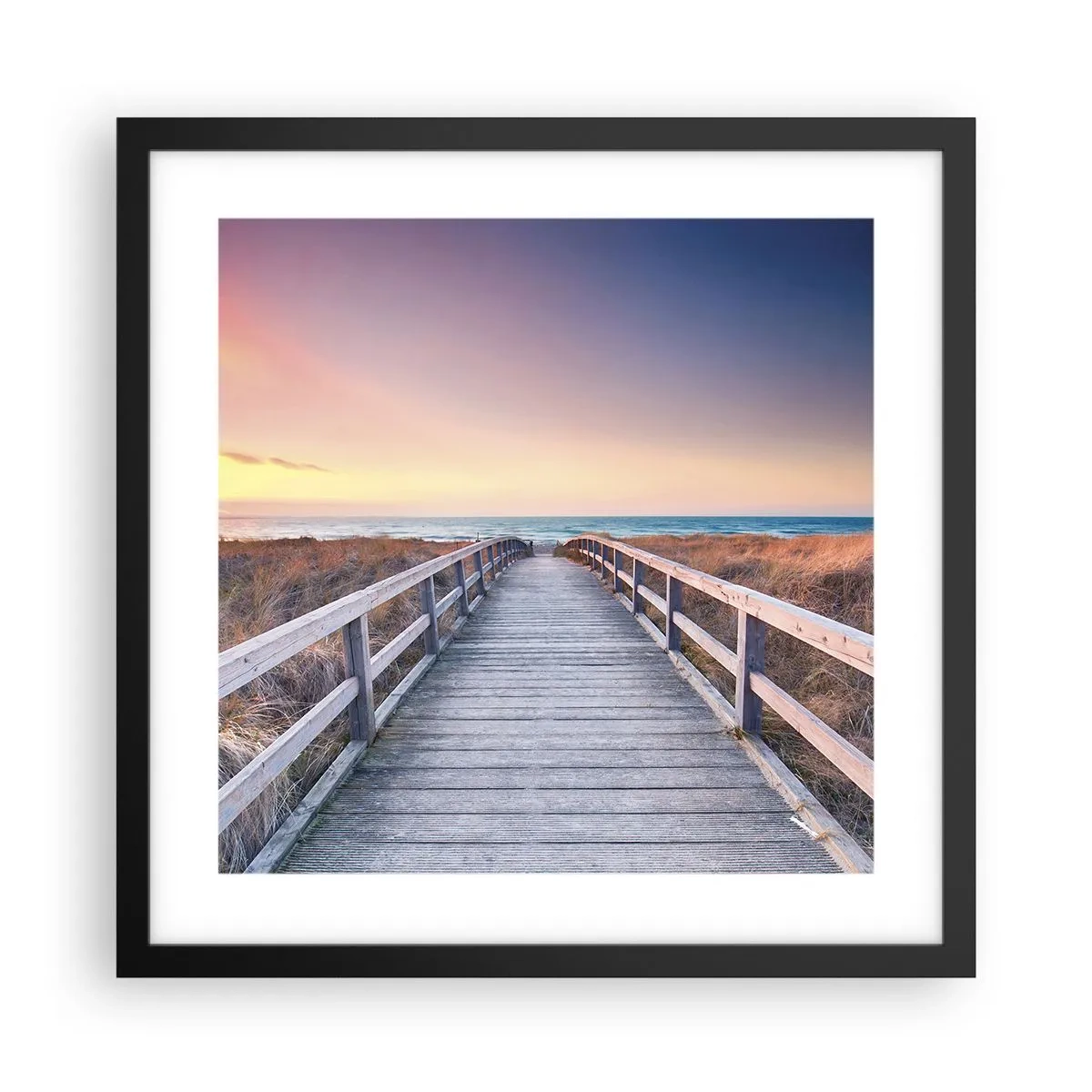 Poszter fehér keretben - Balti esti aurora - 40x40 cm