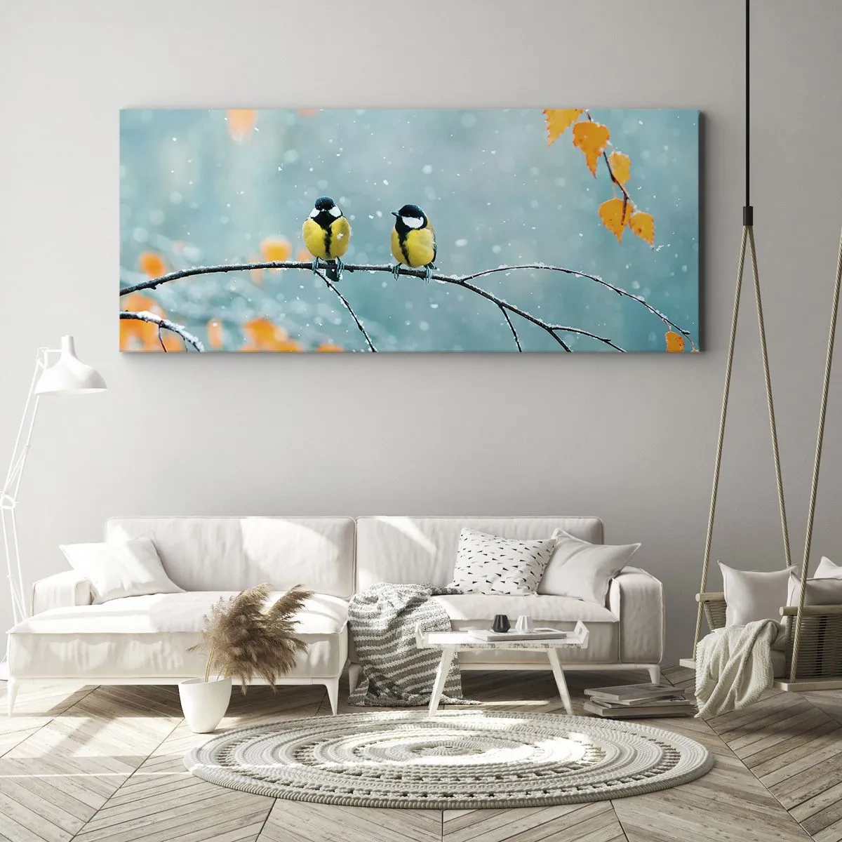 Vászonkép - Madárpletykák - 140x50 cm