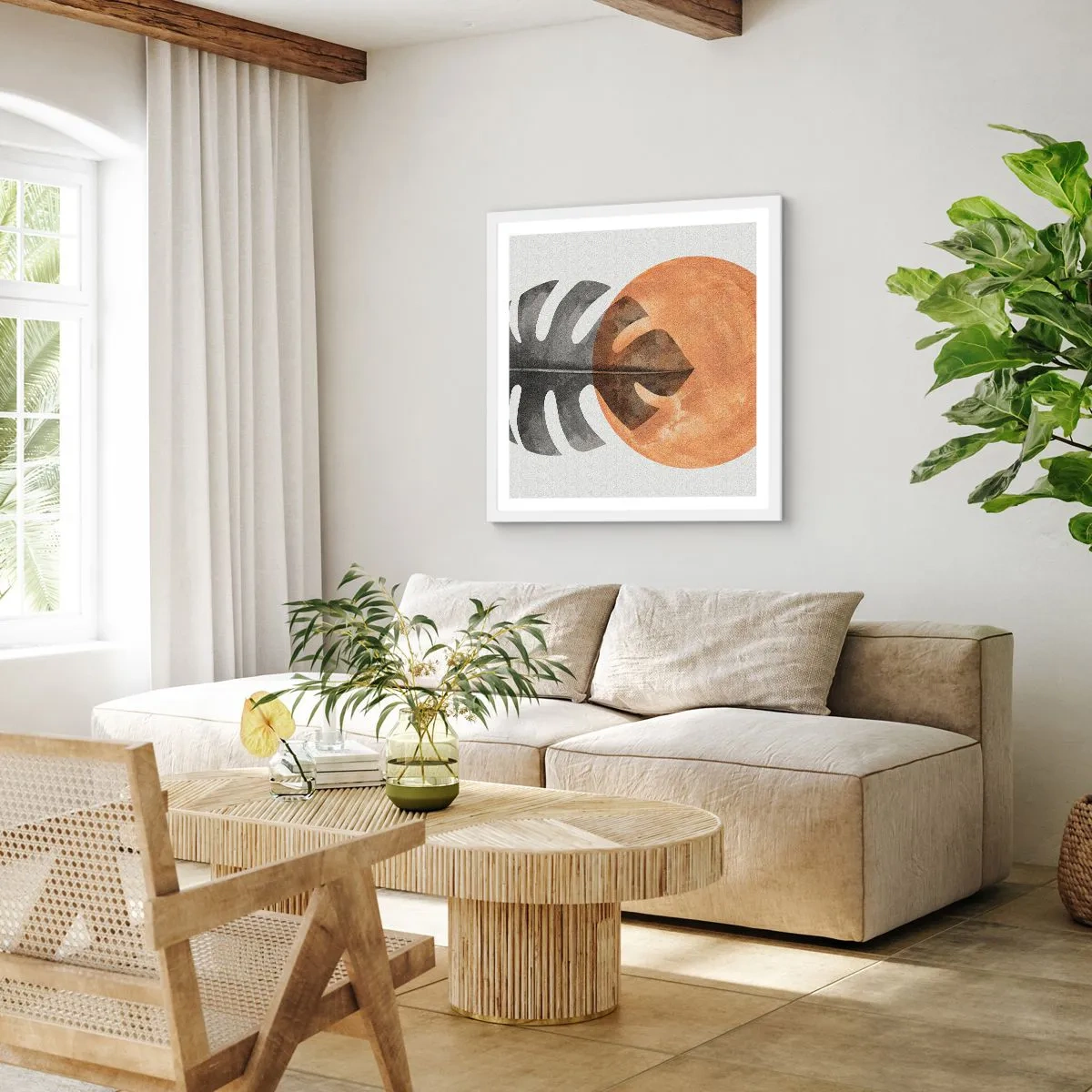 Poszter fekete keretben - Mindig a nap - 60x60 cm