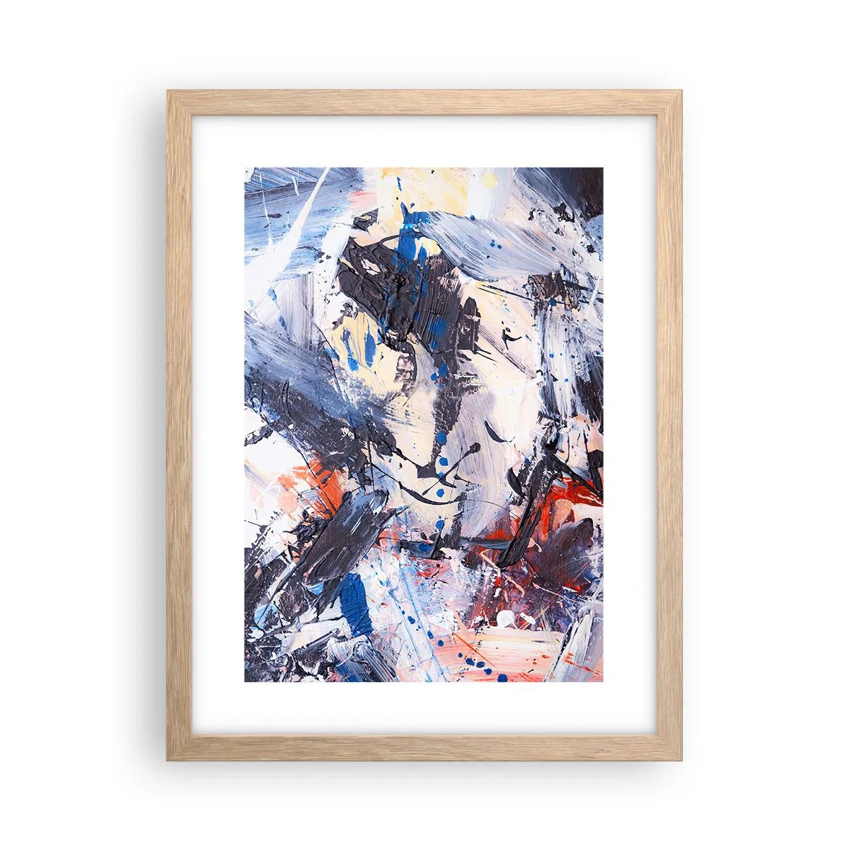 Poszter világos tölgy keretben - Őrült absztrakt tánc - 30x40 cm