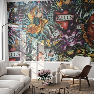 Fotótapéta Premium Canvas - A tetováló művész álma - Falfirkálás, Falfestmény, Darab - 500x350 cm