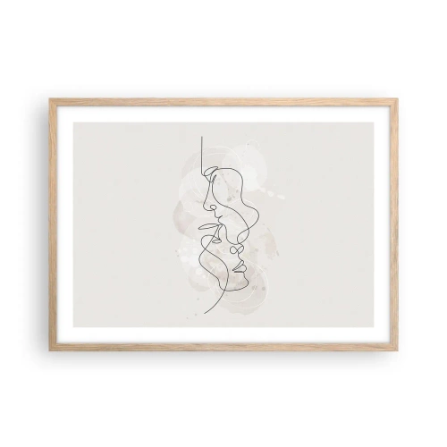 Poszter világos tölgy keretben - Ölelésbe gabalyodva - 70x50 cm