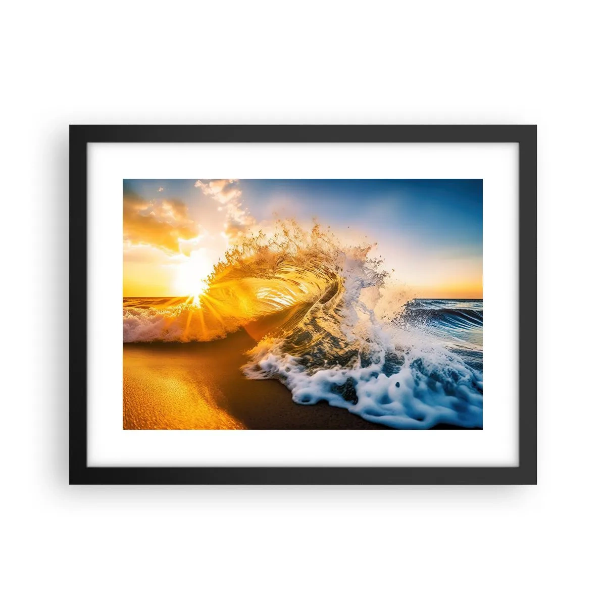 Poszter fehér keretben - Játék a homokban - 40x30 cm