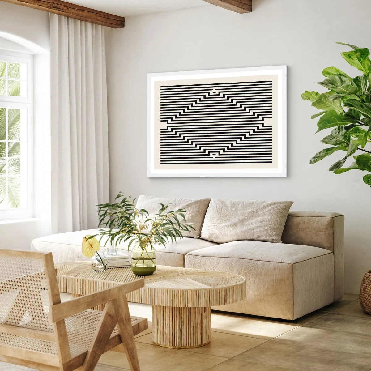 Poszter fekete keretben - Geometrikus illúzió - 50x40 cm