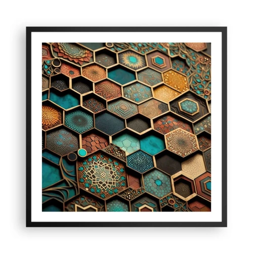 Poszter fehér keretben - Arab ornamentika - egy variáció - 60x60 cm