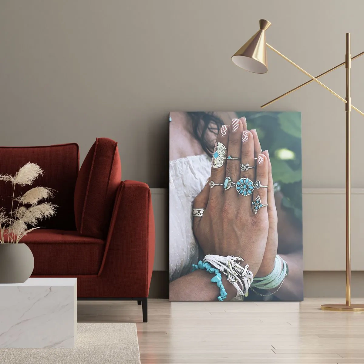 Vászonkép - Üdvözöljük a lét középpontjában - 45x80 cm