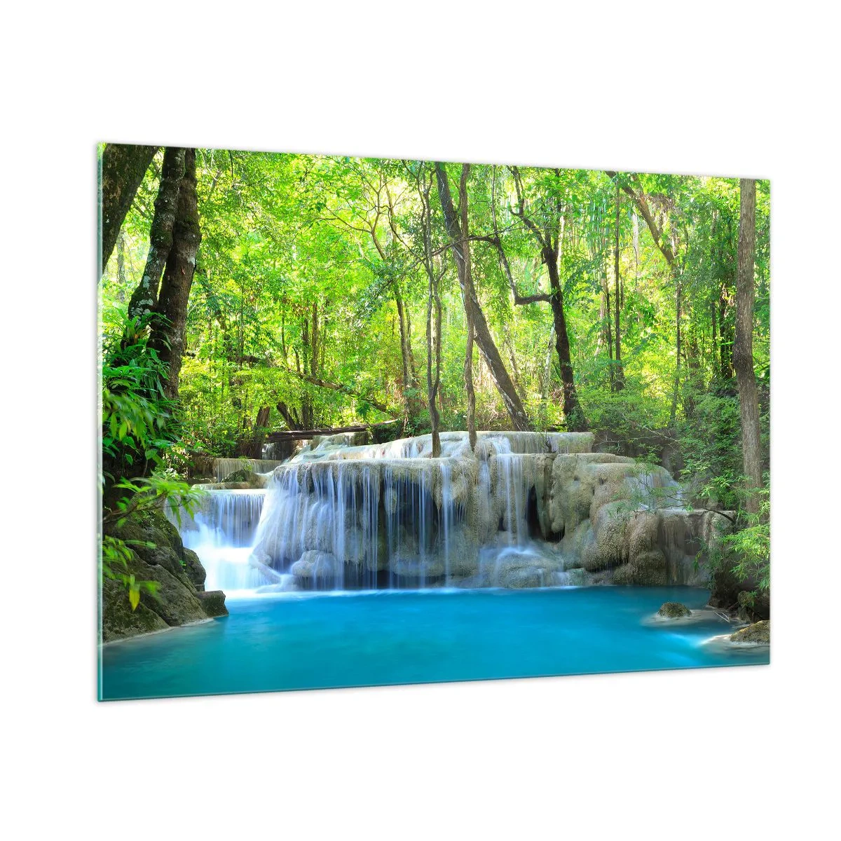 Üveg kép - Türkizbe és zöldbe merülni - 100x70 cm