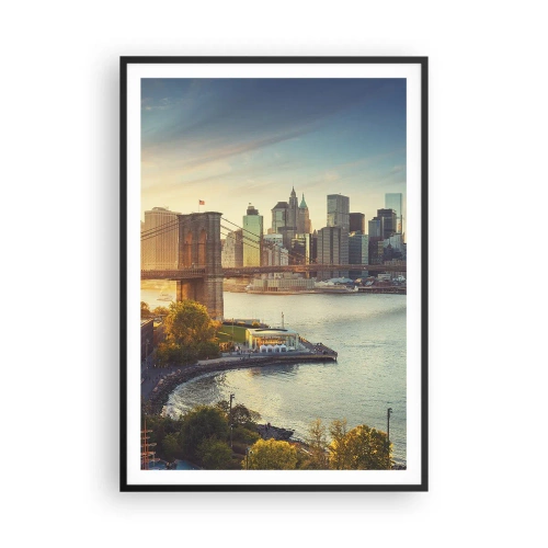 Poszter fehér keretben - Nagyváros hajnala - 70x100 cm