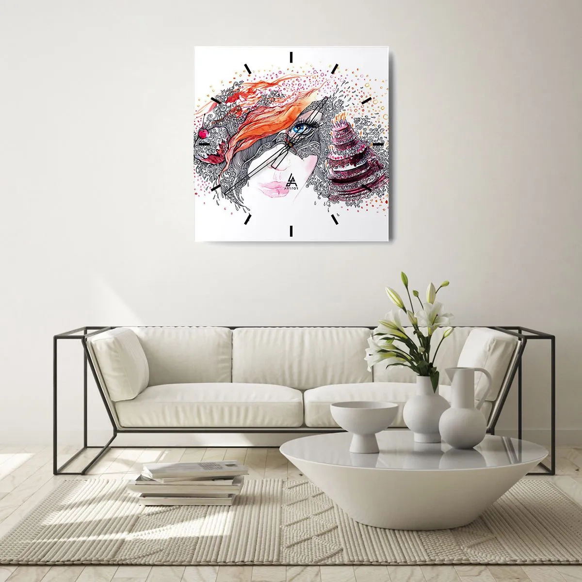 Falióra, Óra - Vele minden nap ünnep - 40x40 cm