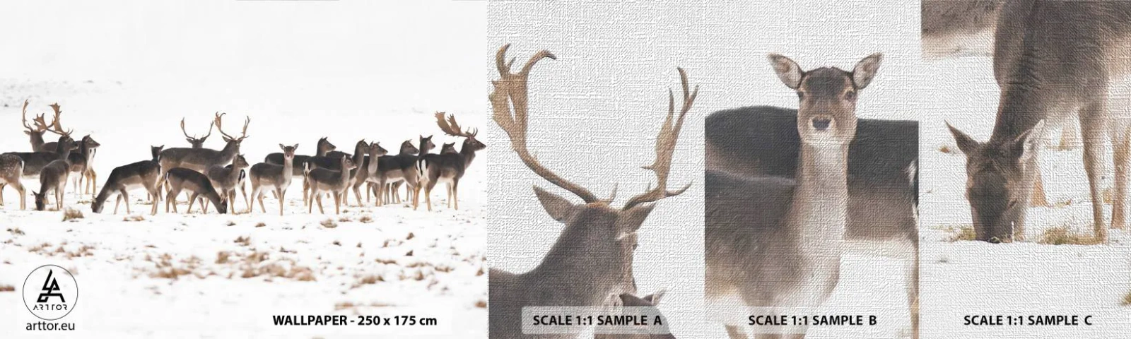 Fotótapéta Minta Premium Canvas - Közelednek az ünnepek? - Állatok, Szarvas, Természet - 100x30 cm