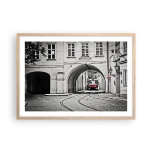Poszter világos tölgy keretben - A város labirintusán keresztül - 70x50 cm
