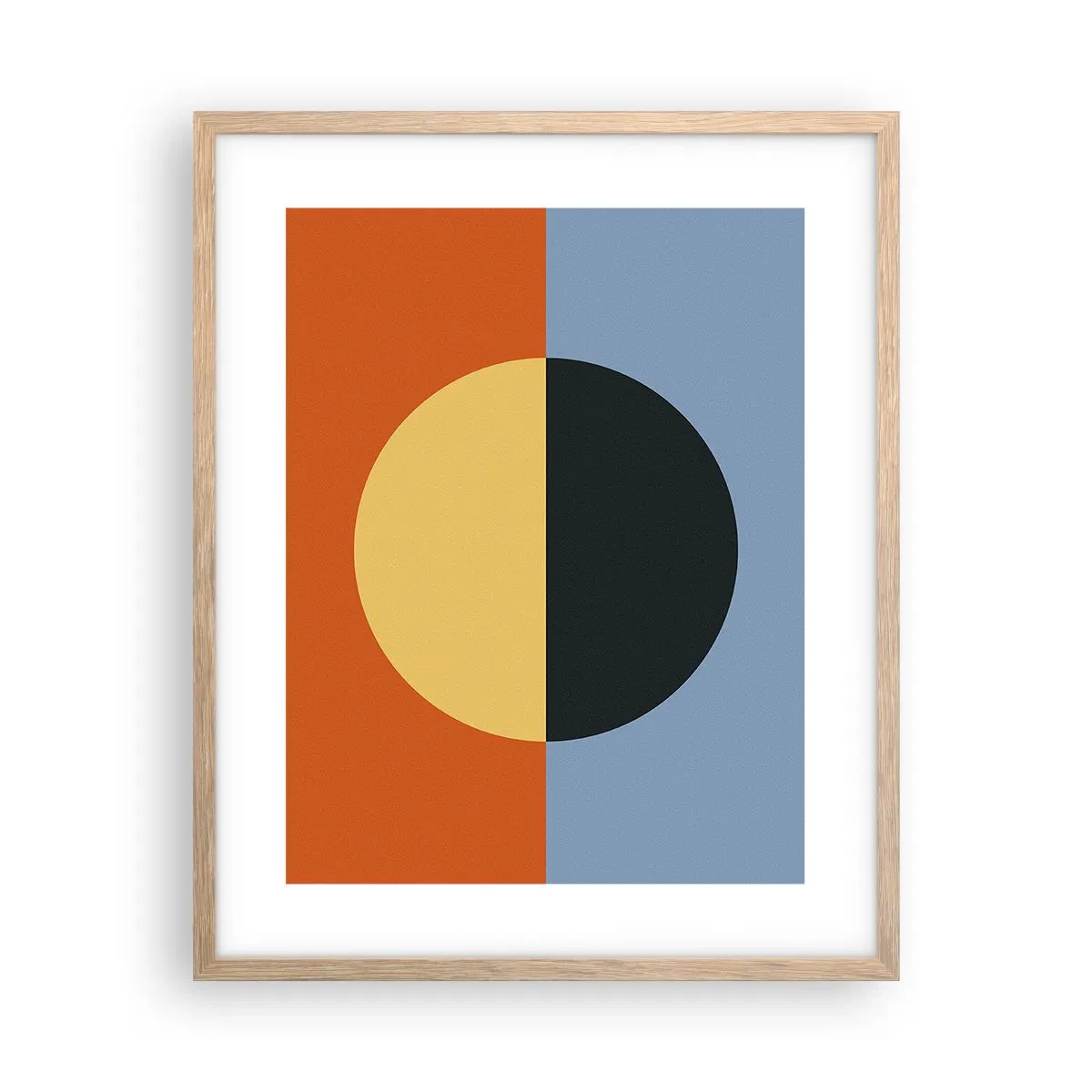 Poszter világos tölgy keretben - A meleg és a hideg kompozíciója - 40x50 cm