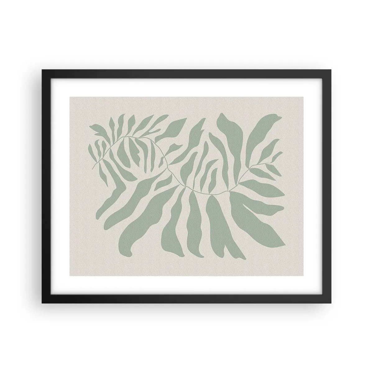 Poszter fehér keretben - Smaragdzöld ág - 50x40 cm