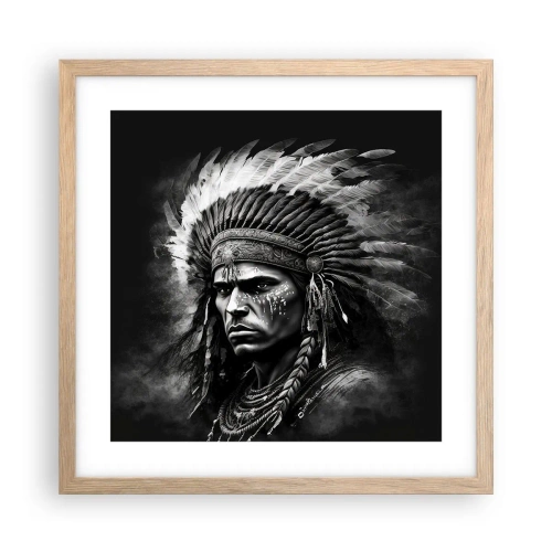 Poszter világos tölgy keretben - Vezér és harcos - 40x40 cm