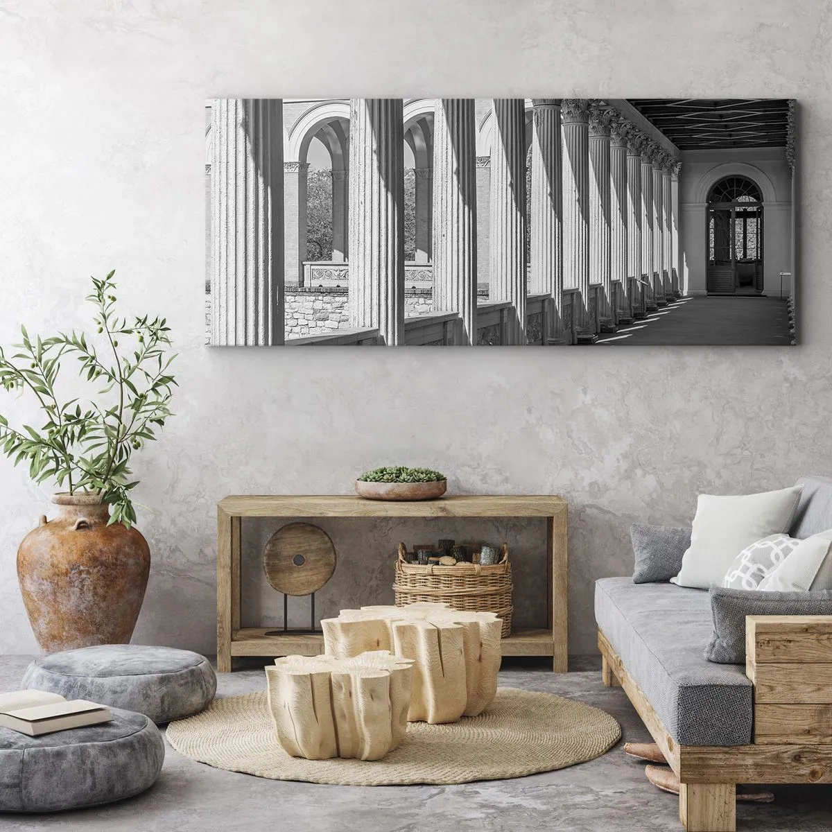 Vászonkép - Napsütötte árkádsor - 100x40 cm