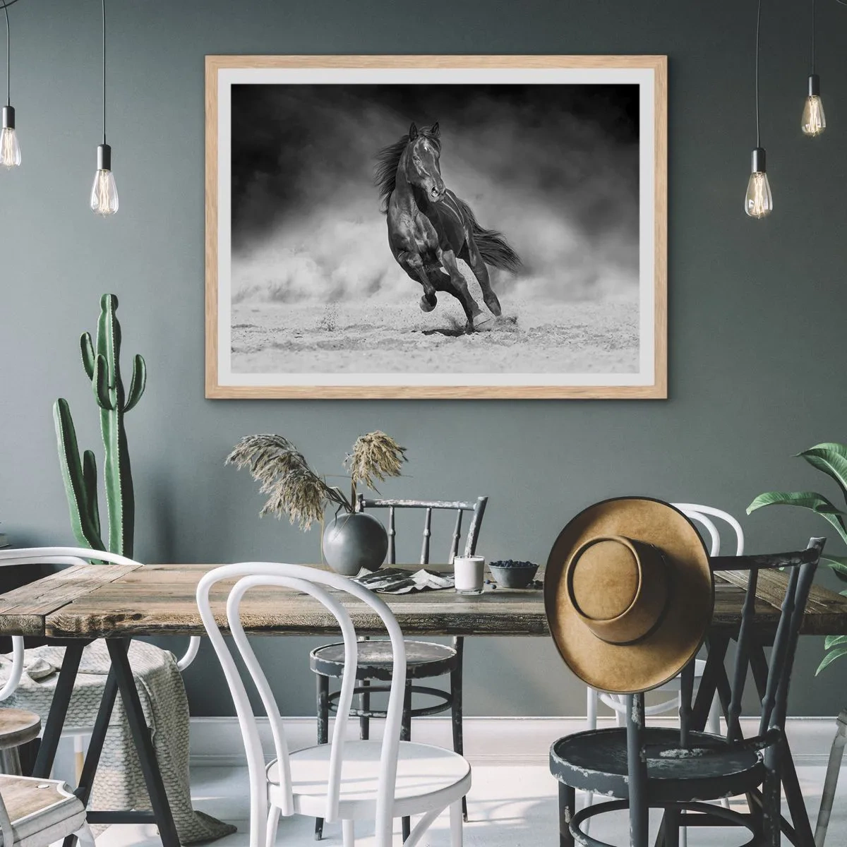 Poszter világos tölgy keretben - Az emírhez méltó - 70x50 cm