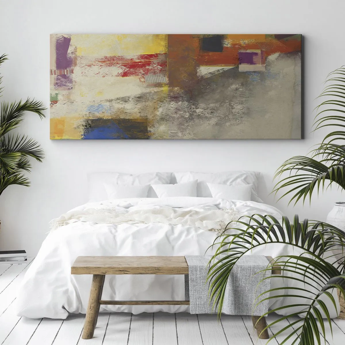 Vászonkép - Színgeometria - 90x30 cm