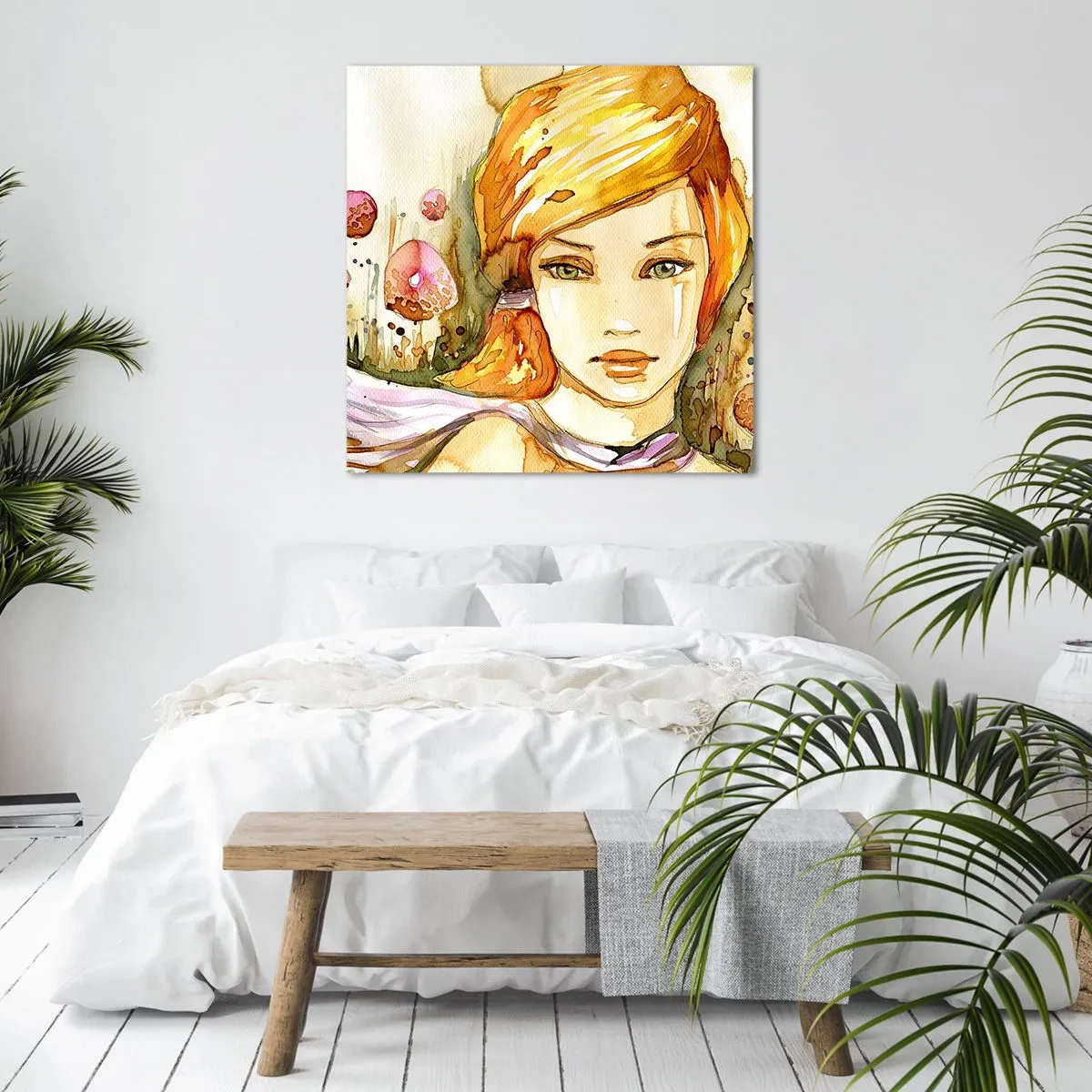 Vászonkép - Smaragd tekintet, amely lecsillapítja a haragot - 50x50 cm