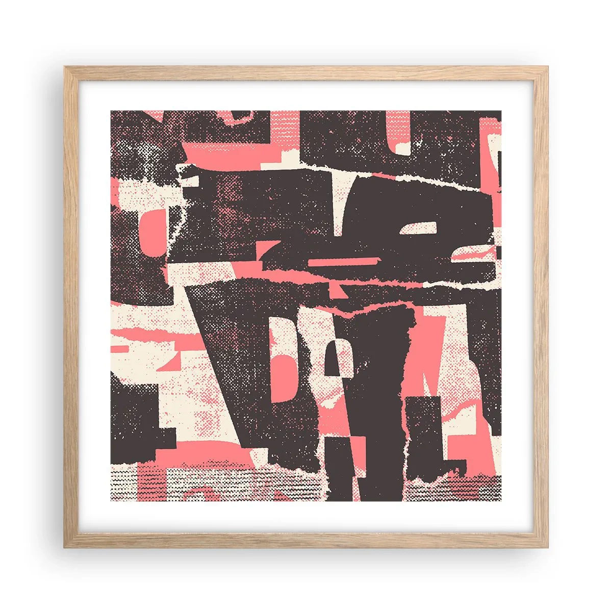 Poszter világos tölgy keretben - Minden nyüzsgés és nyüzsgés - 50x50 cm