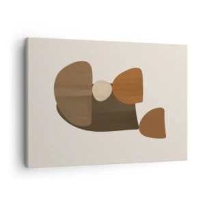Vászonkép - Absztrakt kompozíció barna és bézs árnyalatokban - 70x50cm - Bronz kompozíció - Modern fali dekoráció nappalihoz és hálószobához ARTTOR