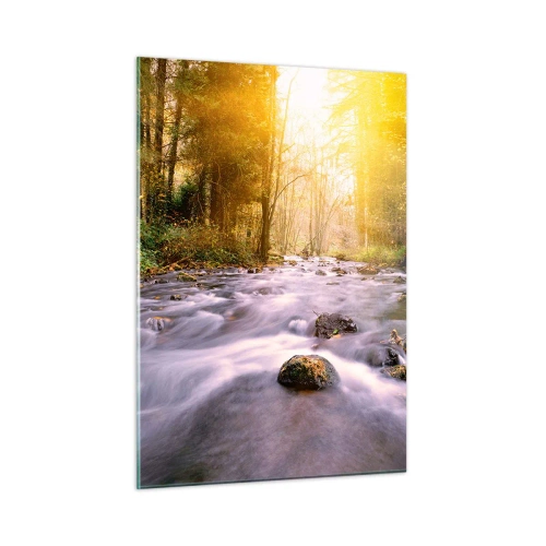 Üveg kép - Malachit ezüst és arany keretben - 50x70 cm