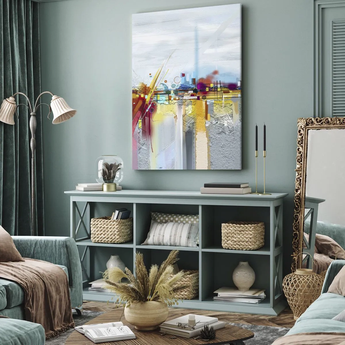 Vászonkép - Az öröm hídja az élet folyóján - 65x120 cm