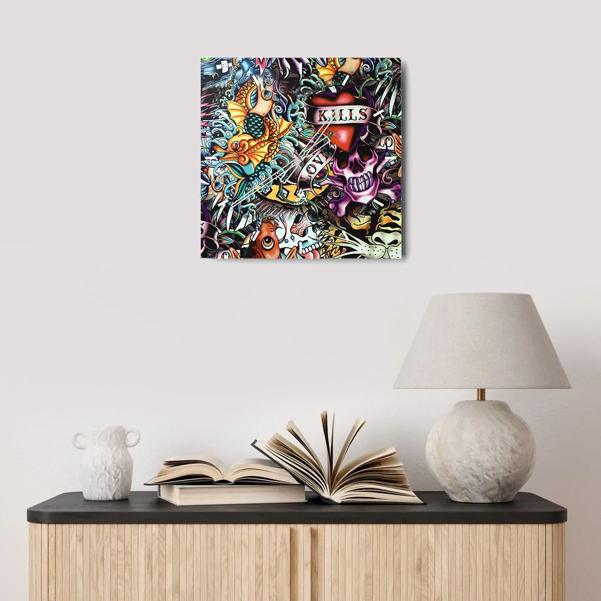 Falióra, Óra - A tetováló művész álma - 40x40 cm