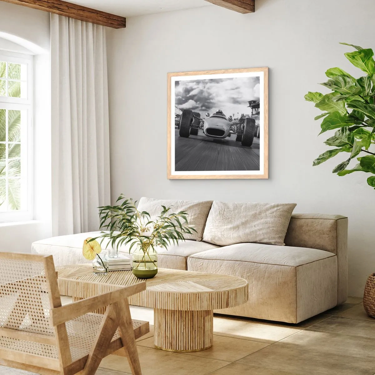 Poszter világos tölgy keretben - Van erő! - 50x50 cm