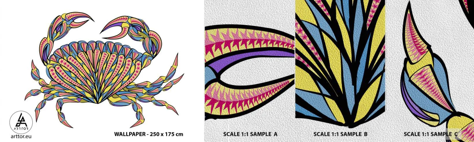 Fotótapéta Minta Premium Sand - Tengeri ékszerek - Rák, Gyerekeknek, Grafika - 100x30 cm