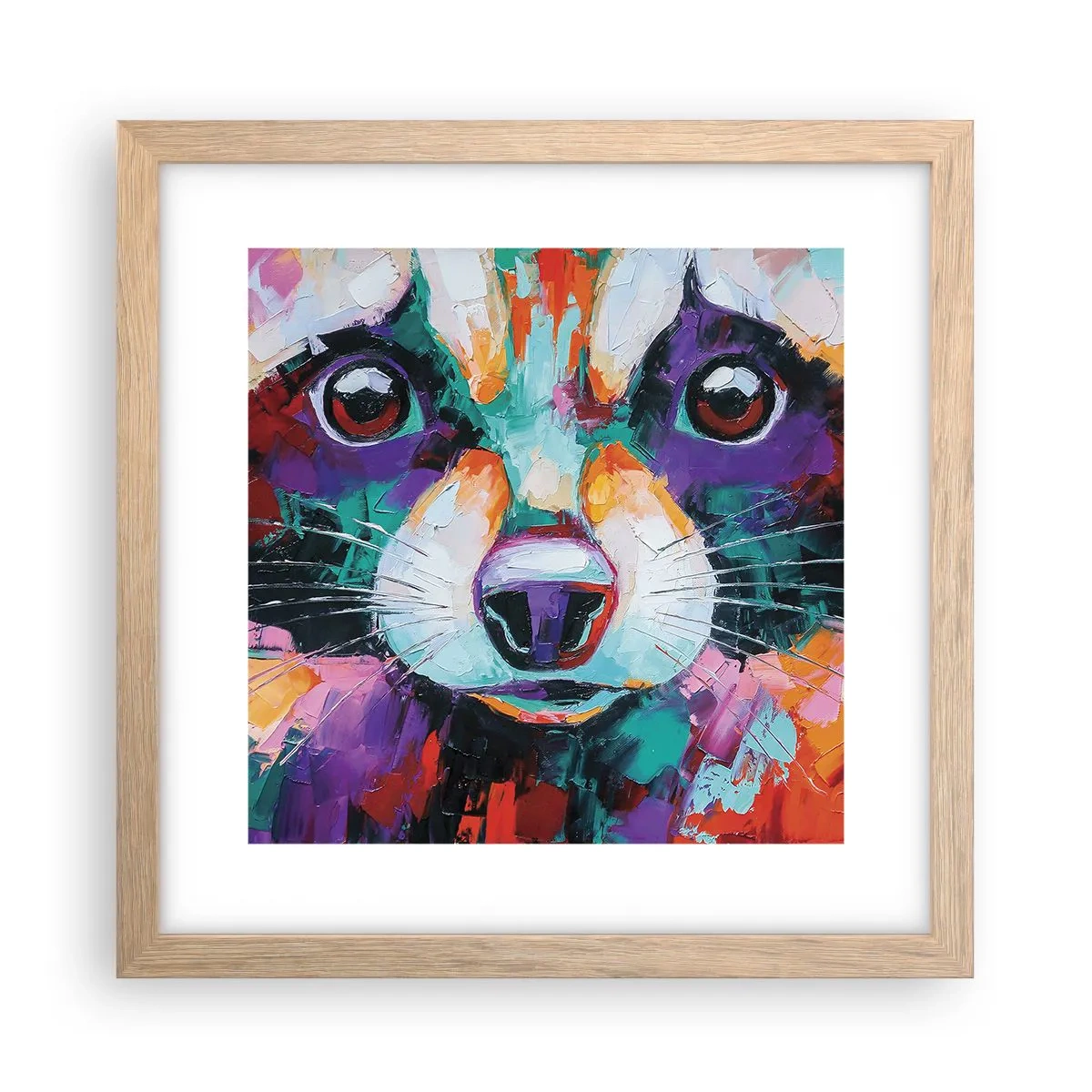 Poszter világos tölgy keretben - Csak jó érzelmek - 30x30 cm