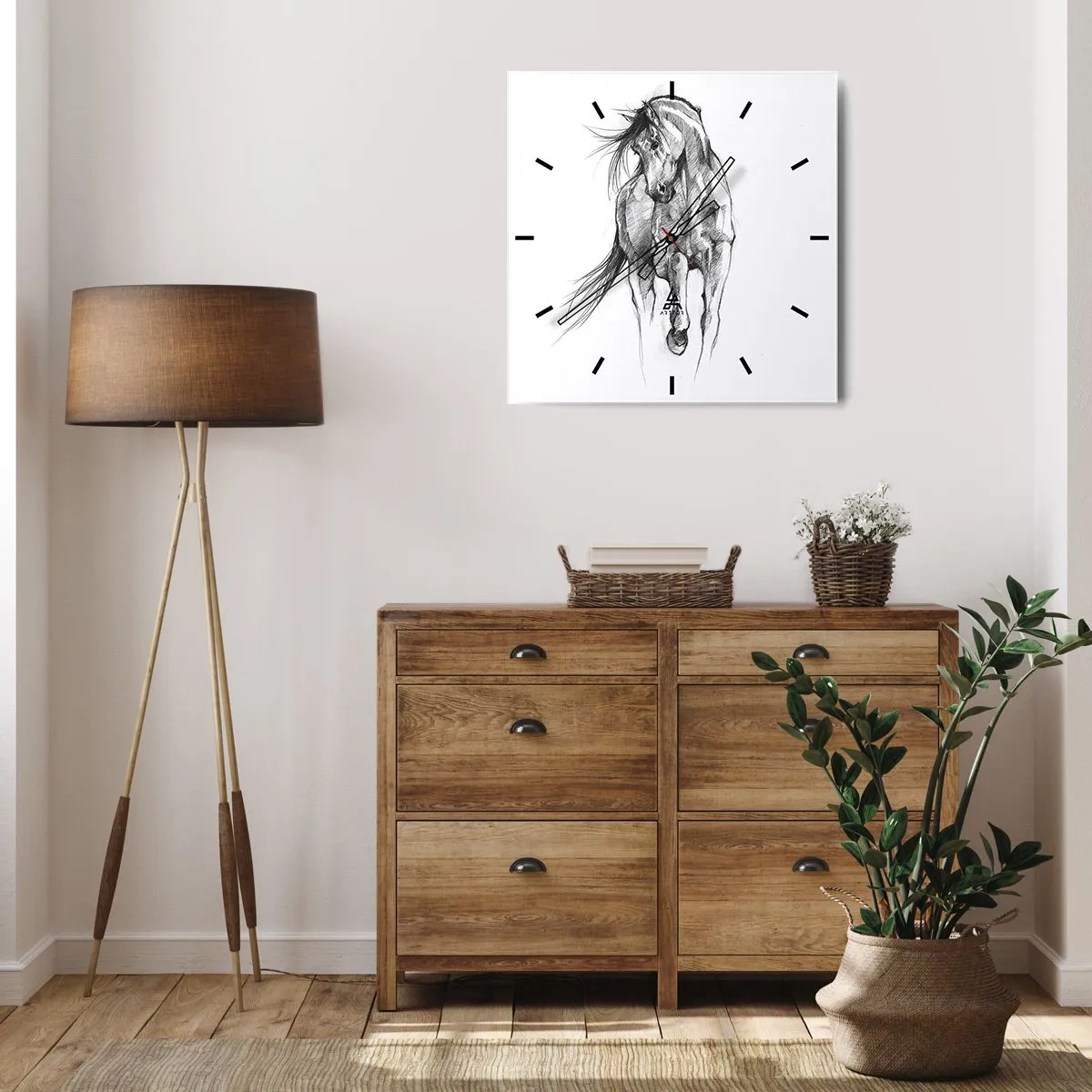 Falióra, Óra - Kecses ügetésben - 30x30 cm