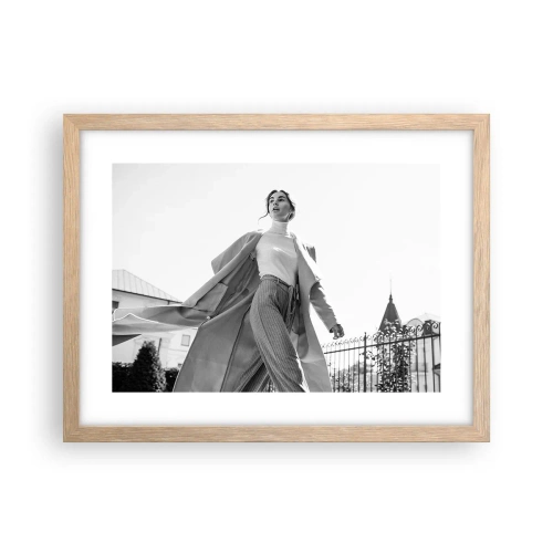 Poszter világos tölgy keretben - Velem jössz? - 40x30 cm