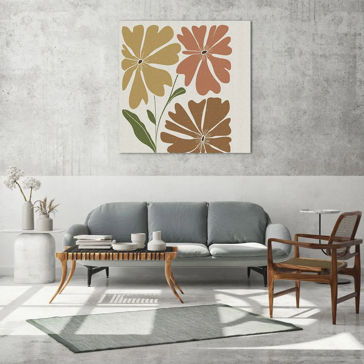 Üveg kép - Természet és geometria - 40x40 cm