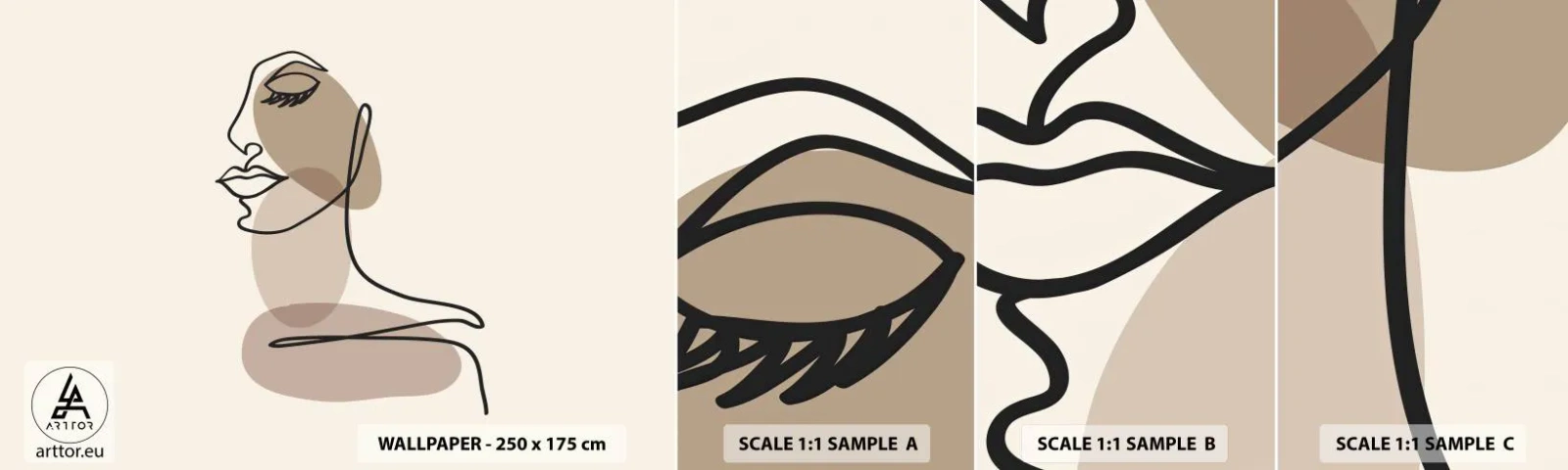 Fotótapéta Minta Standard Eco - Elveszve a saját hangjában - Absztrakció, Női Arc, Grafika - 100x30 cm