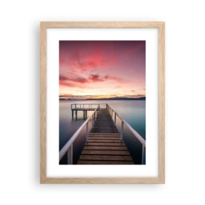 Poszter világos tölgy keretben - Az este szelíd lángja - 30x40 cm